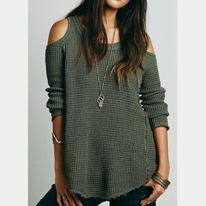 Free People Sunrise Cold Shoulder Sweater